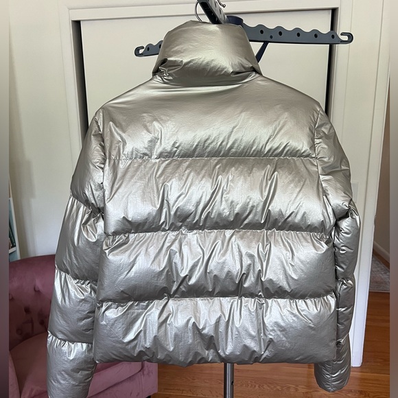 NWOT Noize Gold Metallic Quilted Cropped Puffer Jacket - Picture 10 of 16